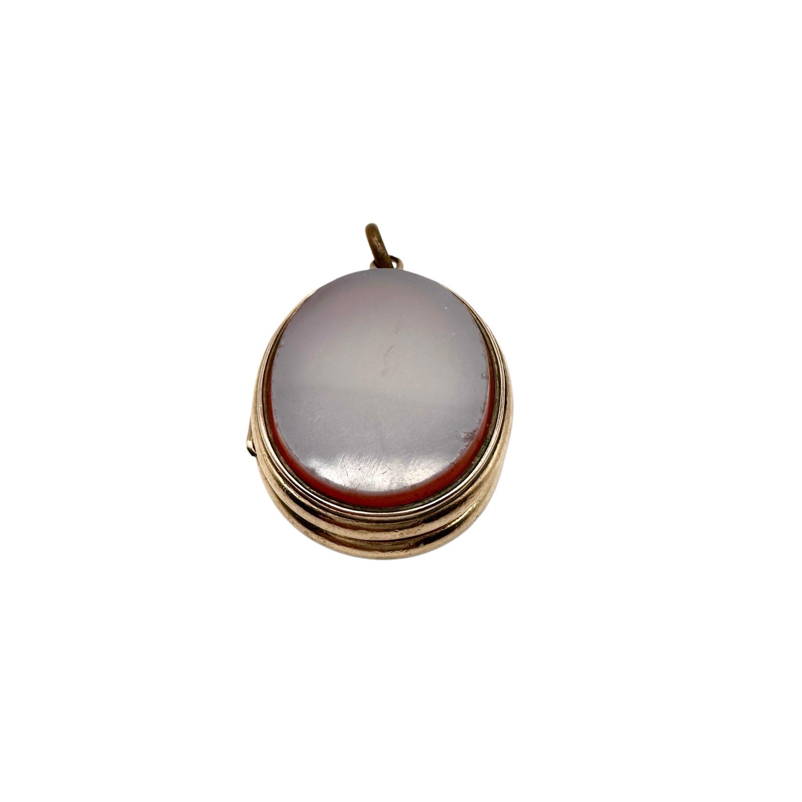 Victorian 13K Gold Double Sided Sardonyx Carnelian, Bloodstone Locket Pendant