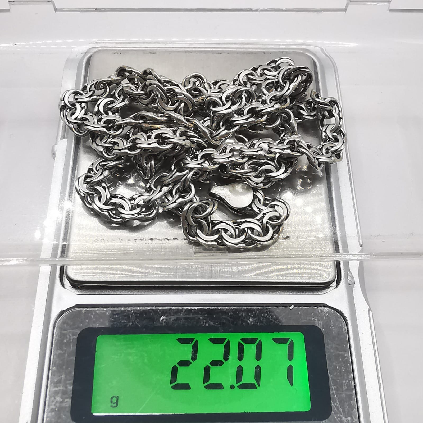 Vintage Beautiful Signed 925 Sterling Silver Jewelry Chain 22.05in 0.78oz
