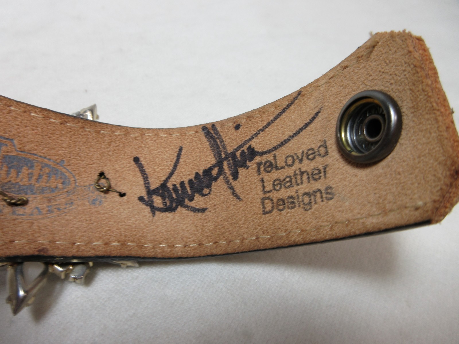 RE-LOVED LEATHER DESIGNS BRACELET WITH RHINESTONE STAR BY KENNEATHIA HAGEN #70