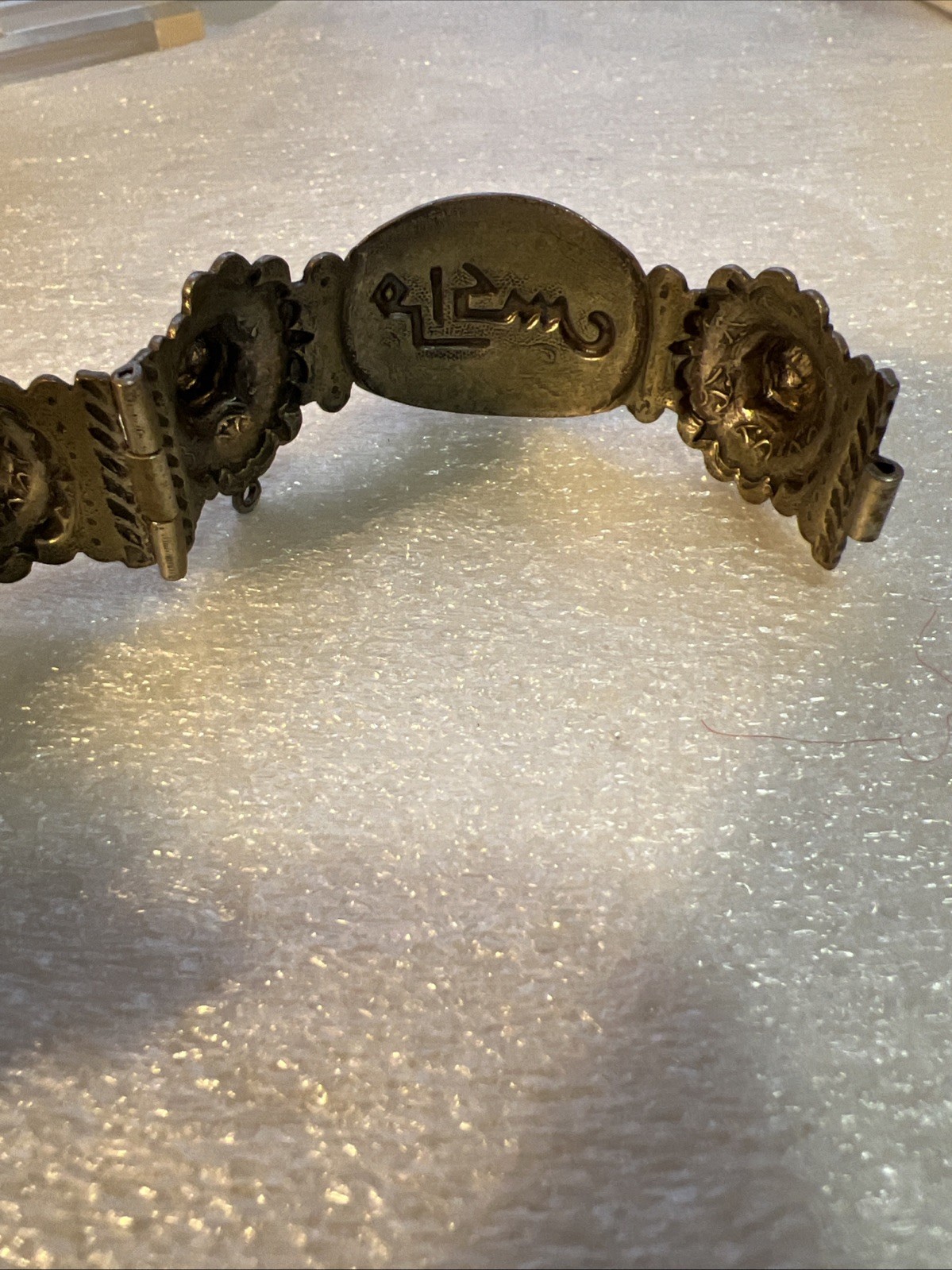 Antique Silver Islamic African Hinged Kabyle Argent Berbère Bracelet