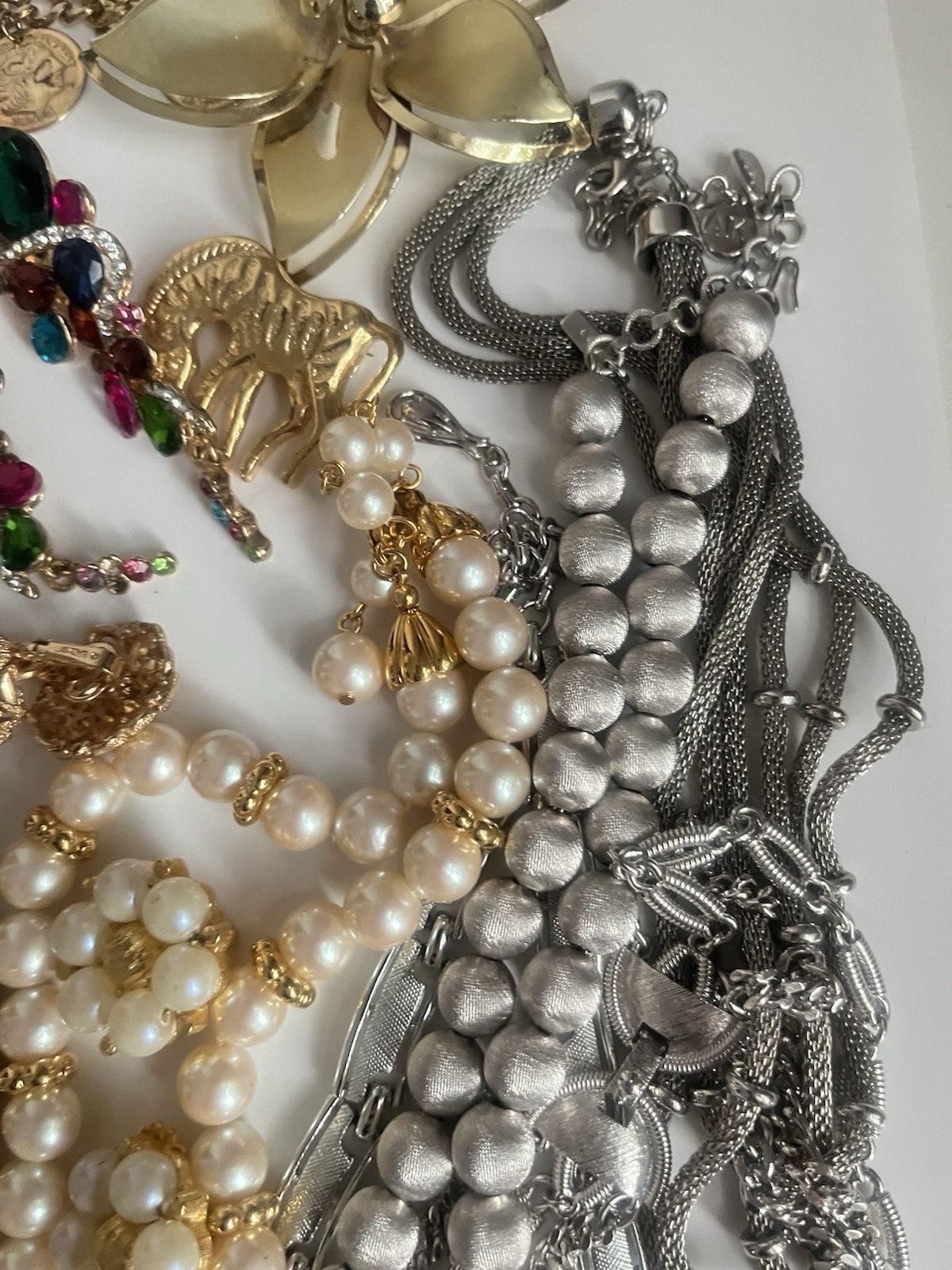 Vintage Jewelry Lot Monet AK LC Lauren Coro Lisner Green Crystal 1960-90’s