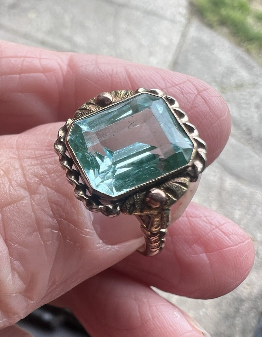 Vintage 10K Gold Blue Stone BDA Budlong Docherty and Armstrong Ring