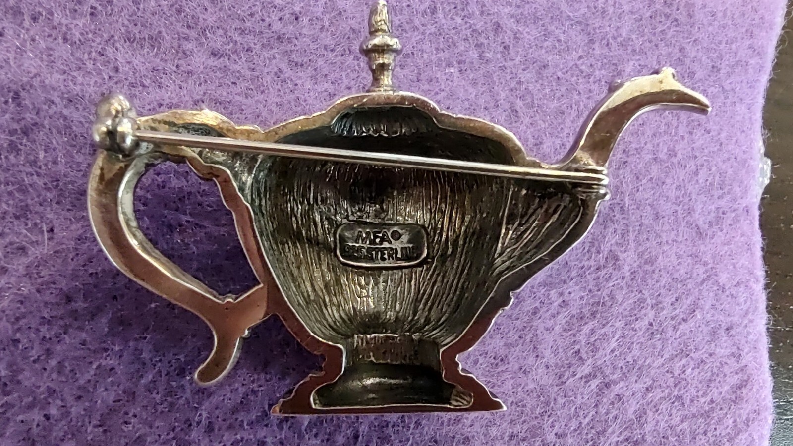 Vintage Sterling Silver Revere Teapot Pin Boston Museum Of Fine Arts