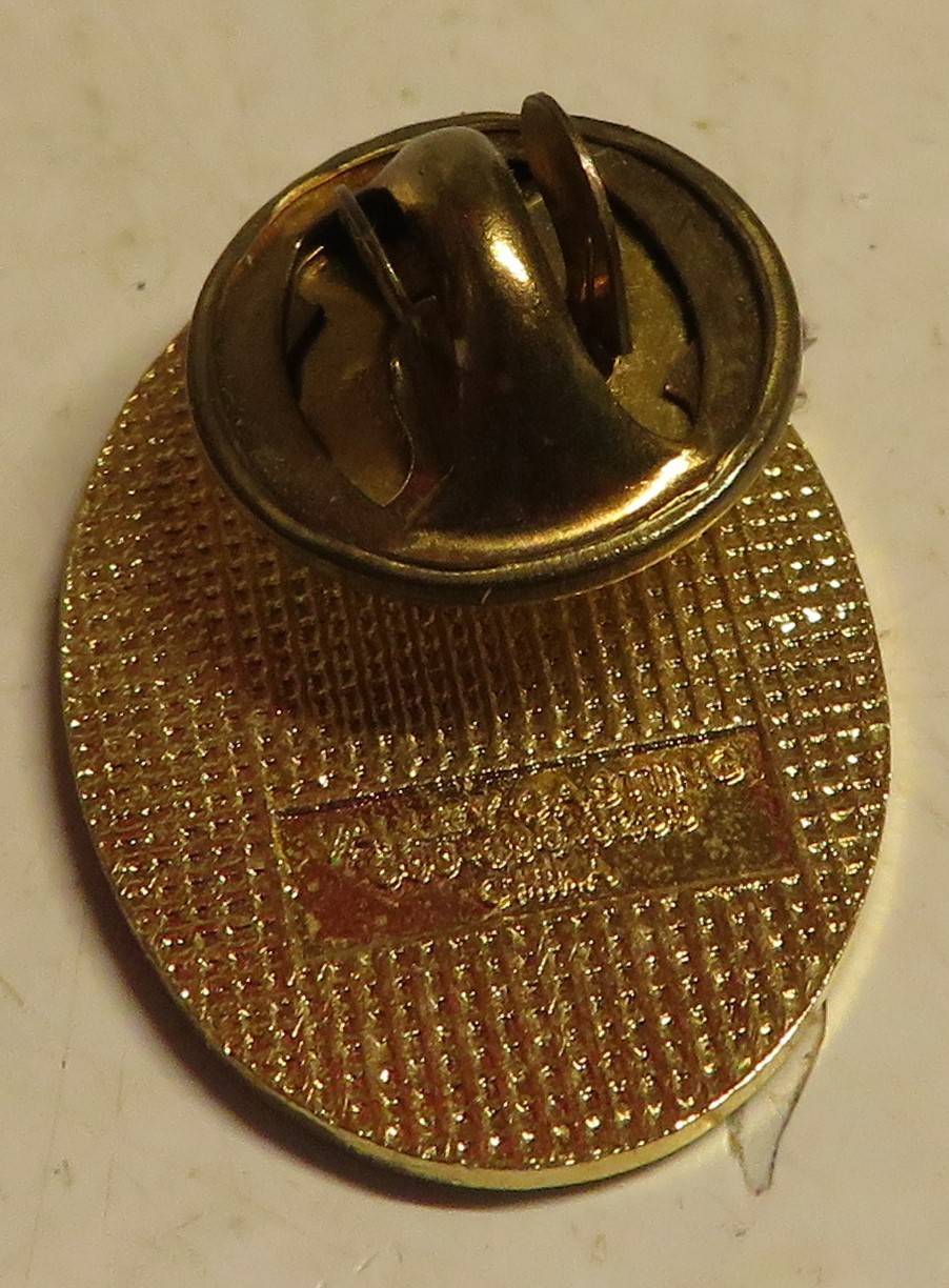 Pink Iris Rose Flower Cross Gold Tone Vintage Lapel Pin Valley Casting Hat 7/8″T