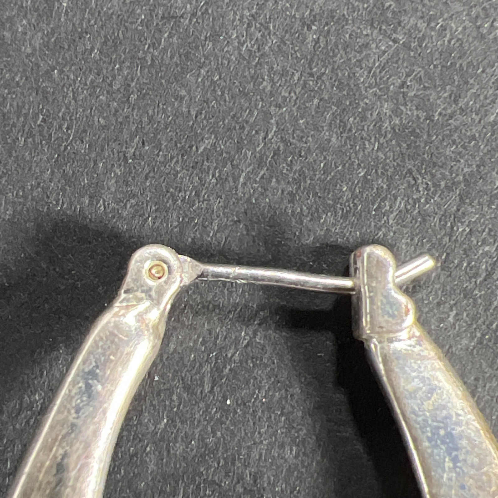 Twisted U-Hoop Earrings Dangle Drop Silver Tone Vintage