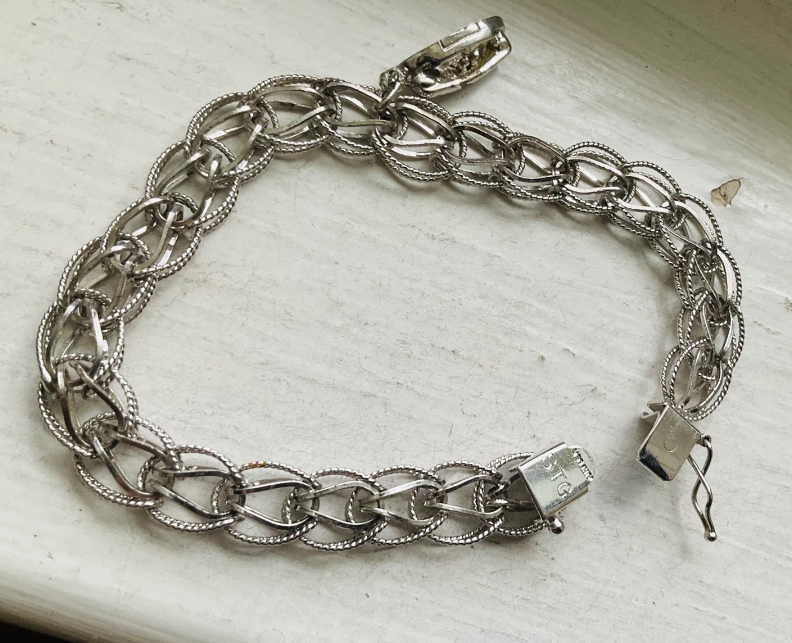 Vintage AIRFLEX USA Starter SILVER CHARM BRACELET Wearable 7 1/2” Traditional