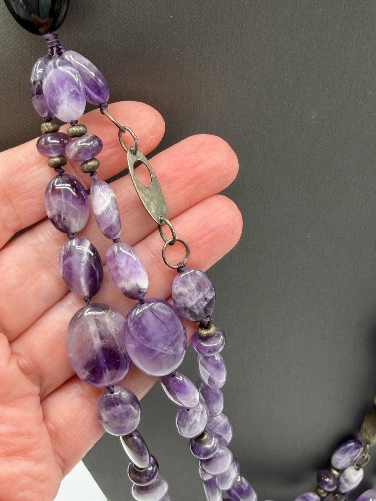 Vintage Coldwater Creek Amethyst Necklace 28.5” Natural Third Eye Crown Chakra