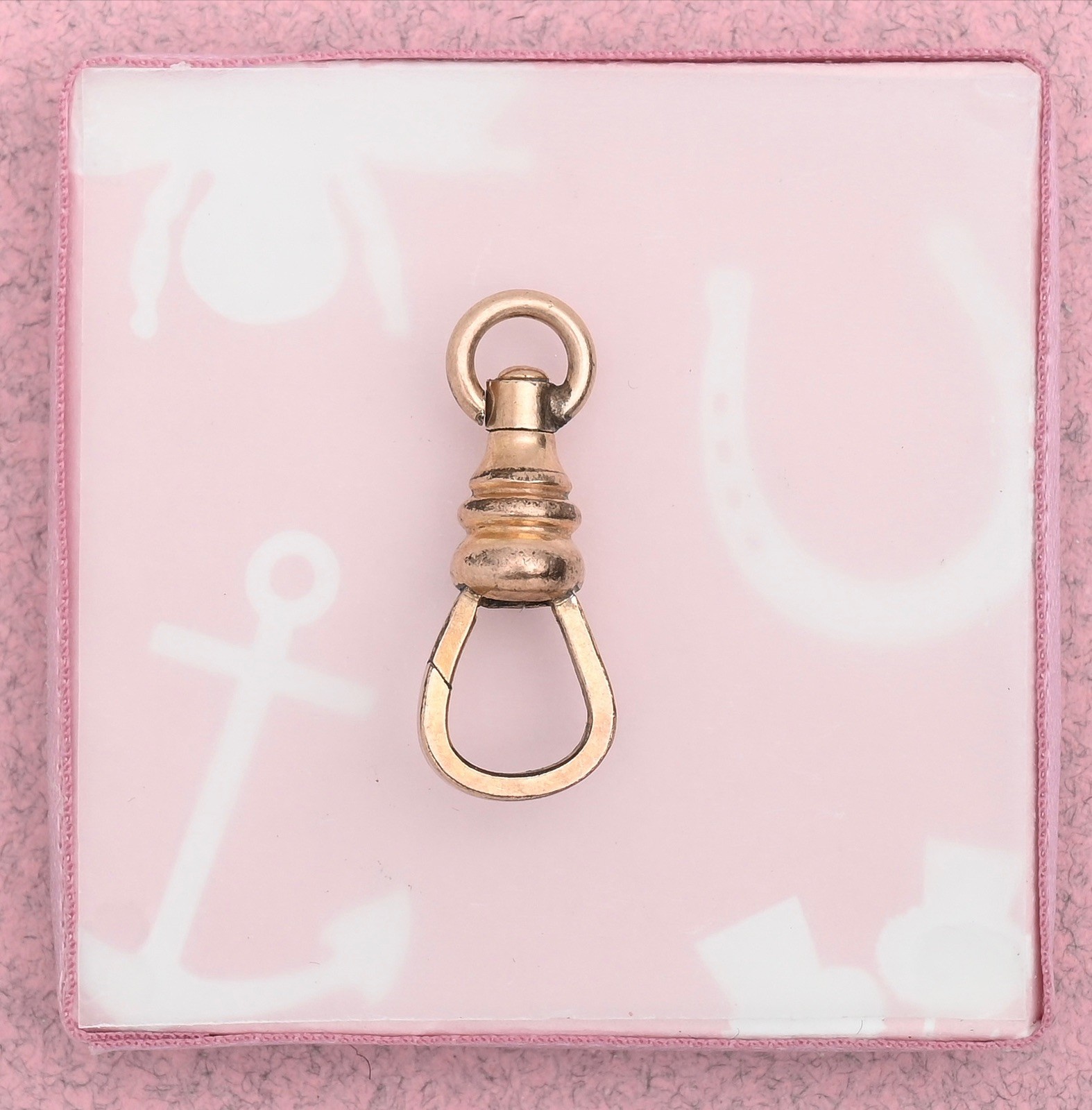 Antique Victorian Rose Gold Filled Dog Clip Lobster Clasp 4 Charm Pendant