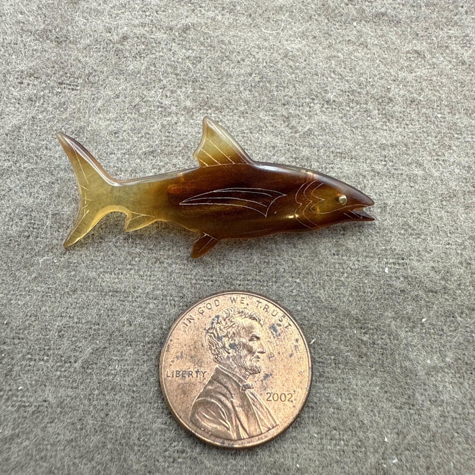 Acrylic Tortoise Shell Brown Pin – Shape Of Fish