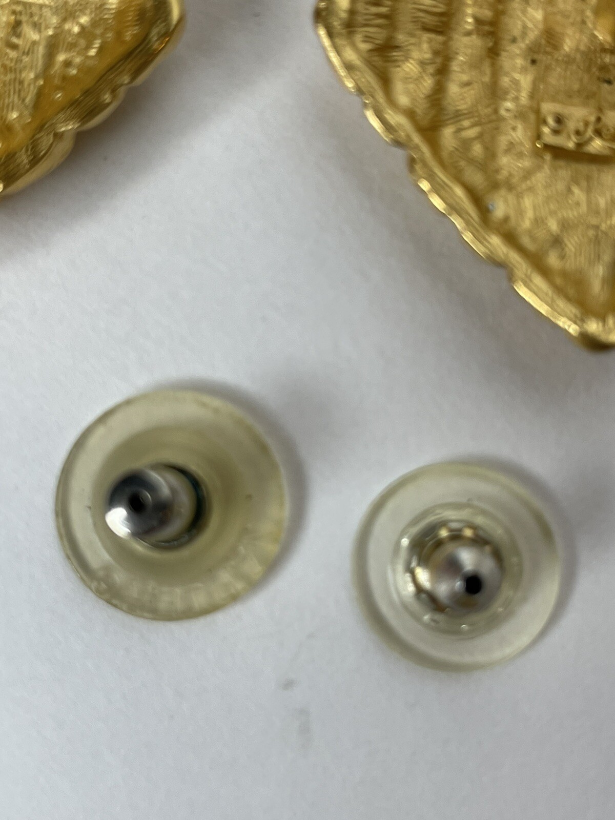 Revere Square Earrings Diamond Carved Rope Texture Gold Tone Geometric Stud Post