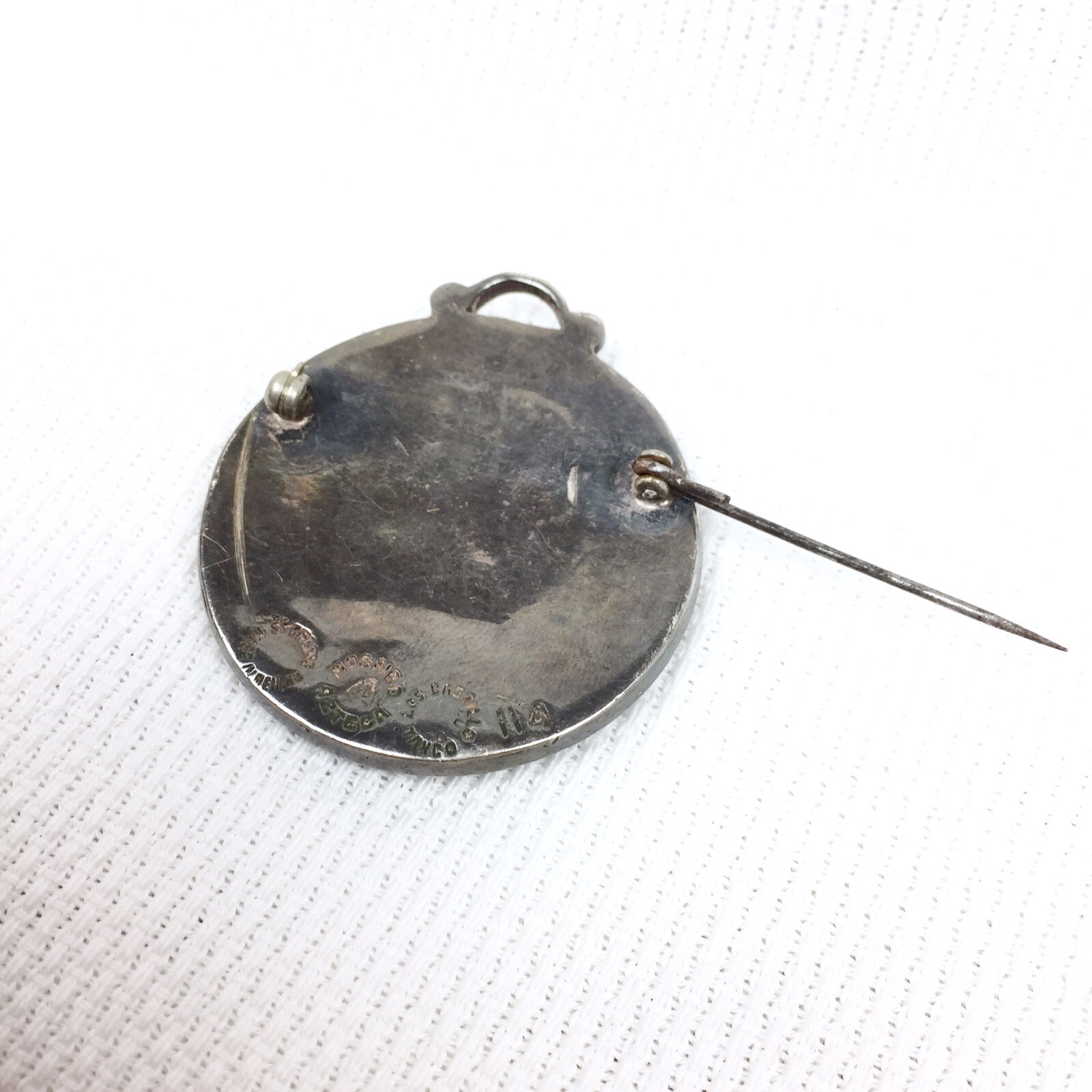 Los Castillo Mosaico Azteca Taxco Mexico Sterling Silver Brooch Zodiac Gemini