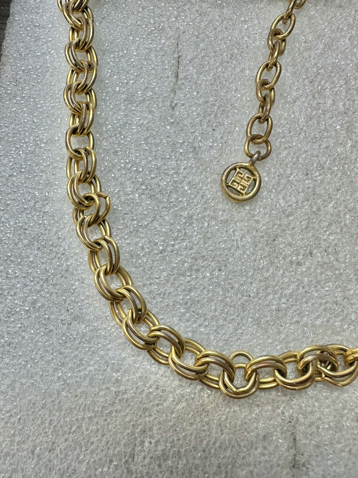 Givenchy Double Rolo Link Gold Tone 19” Necklace
