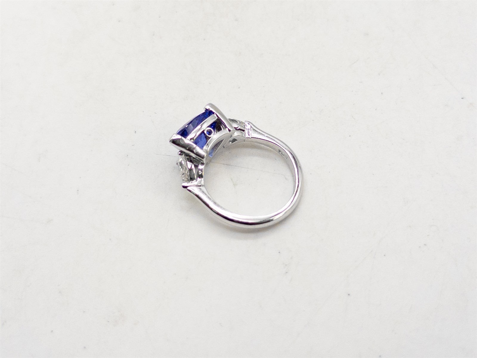 Designer $9000 4ct Trillion D BLOCK Tanzanite VS H Diamond Platinum Ring 10g