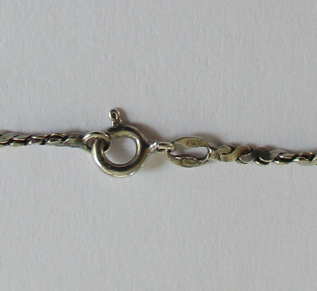 Vintage Lightweight Sterling Silver 925 Serpentine Chain Necklace 17 1/2″ Italy