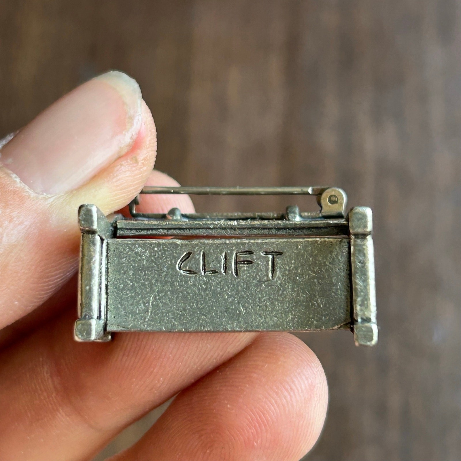 Vintage Clift Bench Pewter Brooch Pin