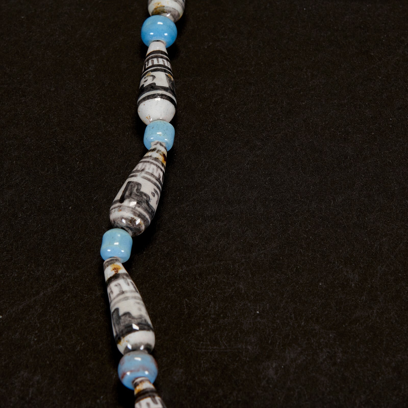 Vintage Handmade Beaded Neckless Ceramic and Wood Painted Beads