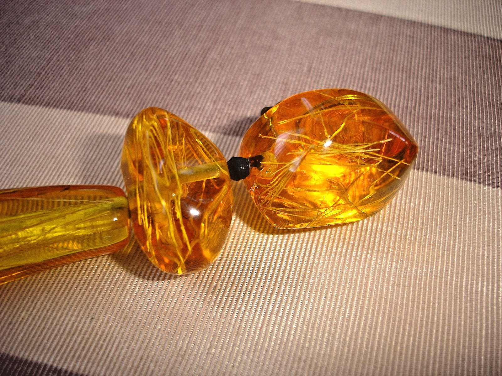Vintage RARE Gerda Lynggaard Monies HUGE 4 Inch Amber Resin Dangly Clip Earrings