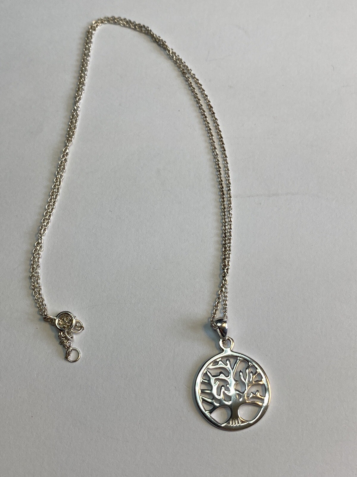 Vintage Tree of Life 925 Silver Necklace and Pendant 18″