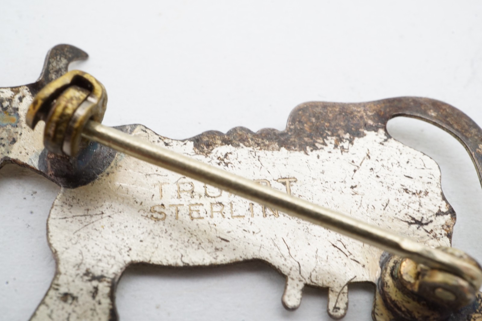 Vintage Sterling Silver 925 Cow Brooch Pin