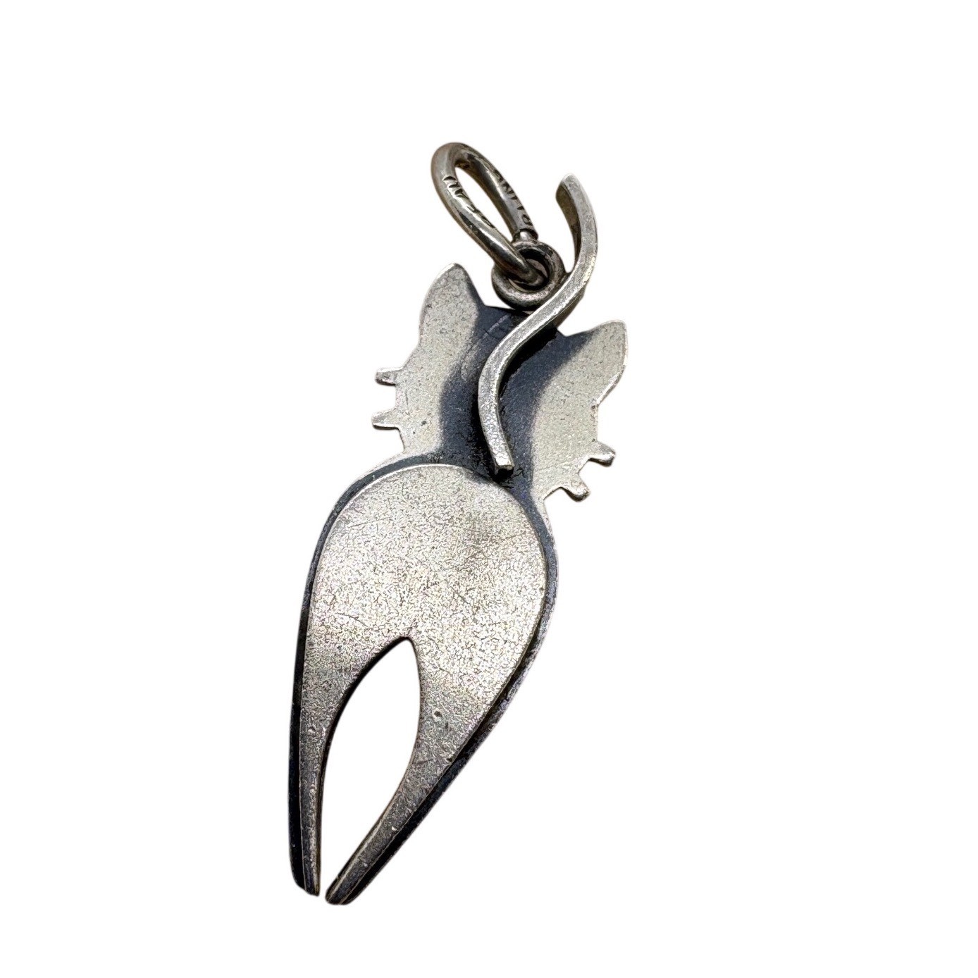Vintage Beau Sterling Silver Cat Charm Mid Century Modern Stylized Feline 1.53g