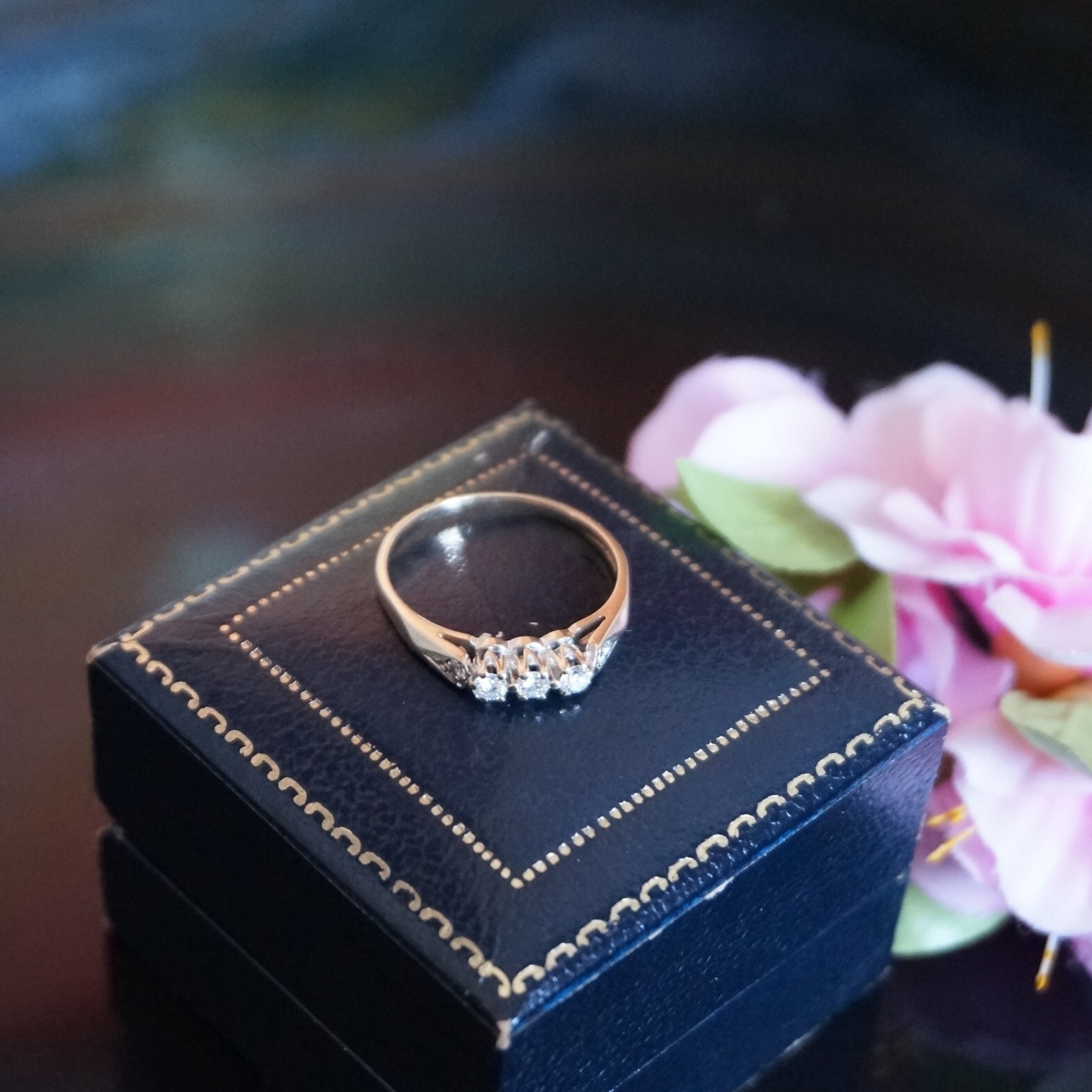 Solid 9kt Gold Solitaire diamond Ring with 0.35ct Diamonds