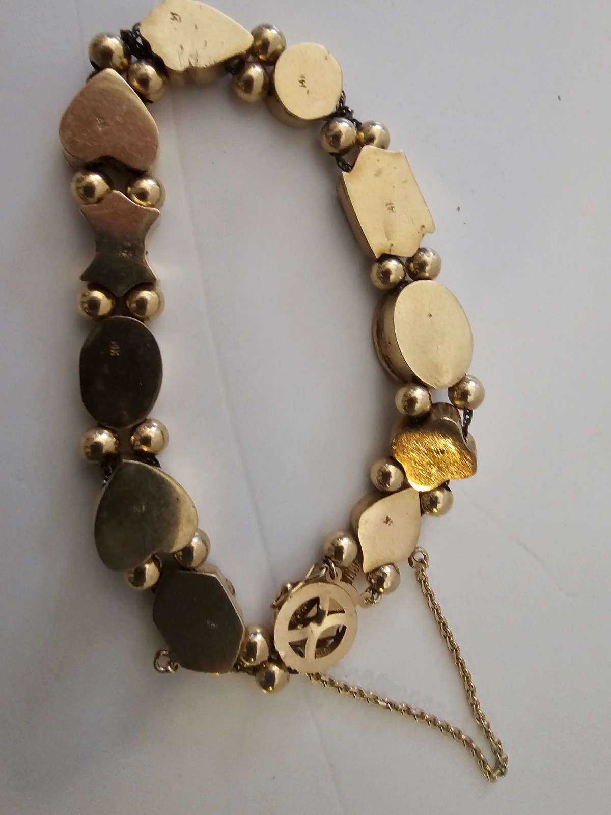 Antique Victorian 14K Gold Slide Bracelet 11 Charms 28g GIA Appraised