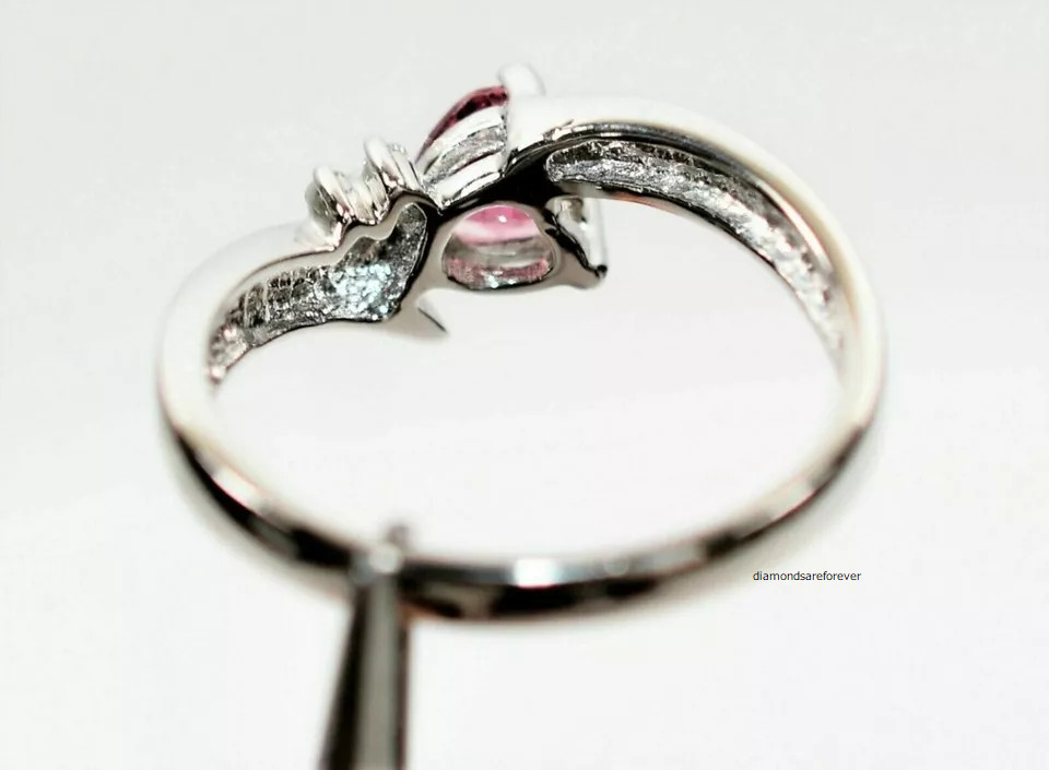 0.78 CT Pink Heart & Round Cut Moissanite Beautiful Ring For Women 925 Silver