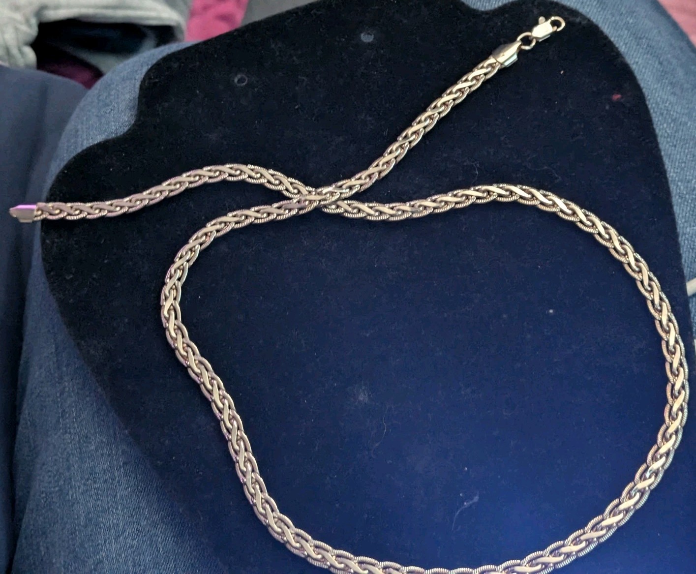 Heavy Vintage 14K Gold-Filled Woven Wheat Chain Necklace – 24 Inches, 49.07g