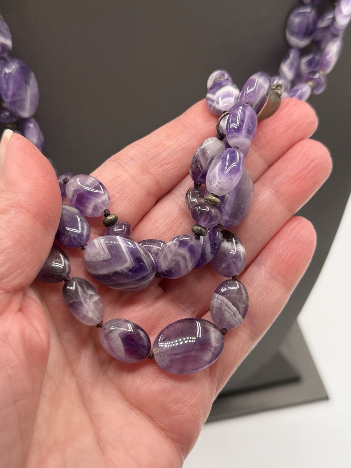 Vintage Coldwater Creek Amethyst Necklace 28.5” Natural Third Eye Crown Chakra