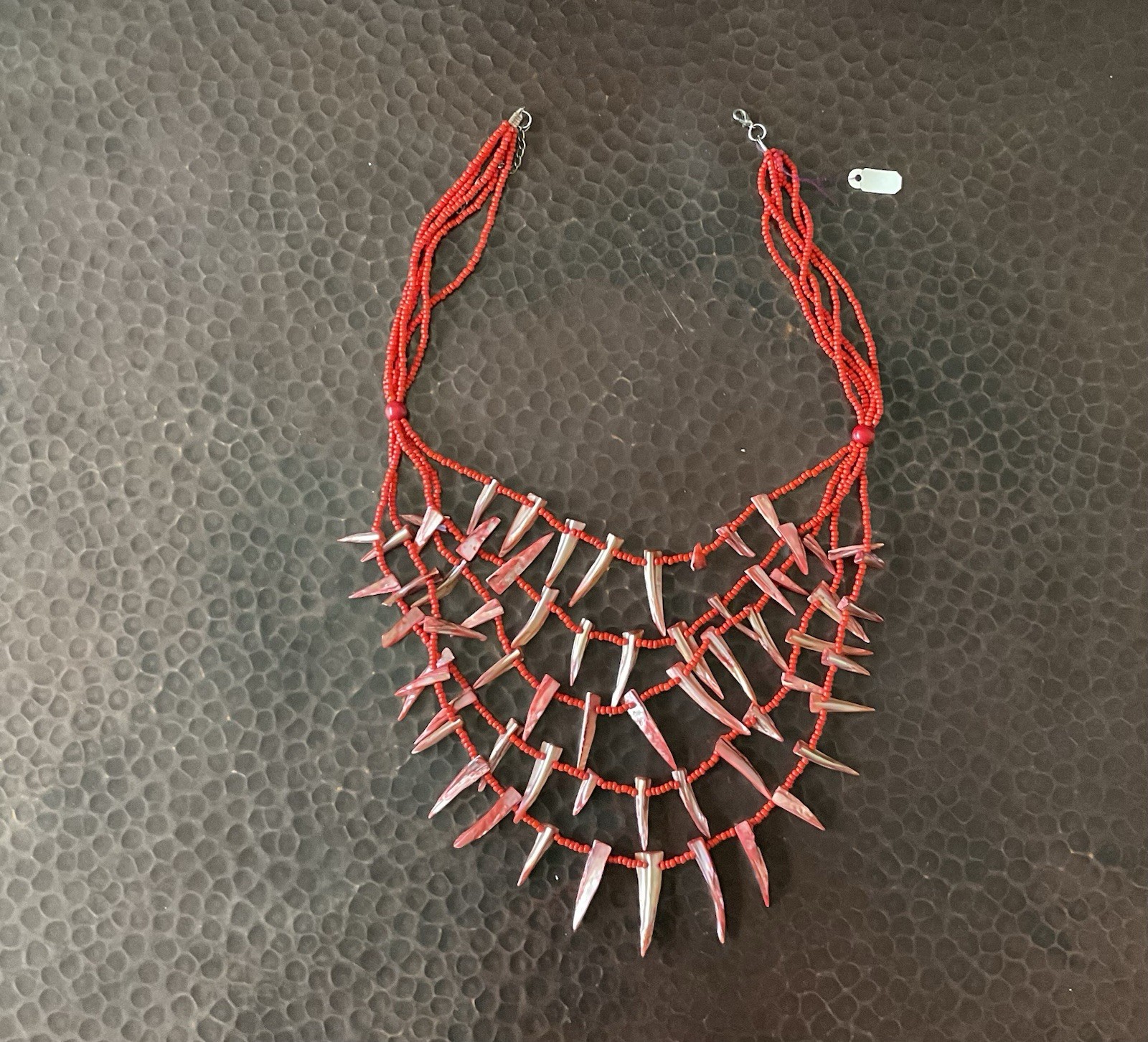 Original Red Shell and Beads Necklace