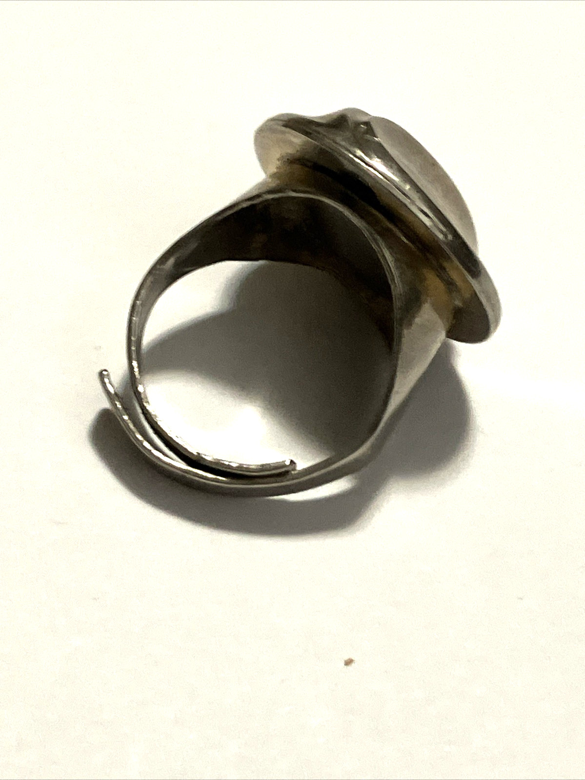 Vintage 1970s MCM Modernist Sterling S?Dome Ring Folded Wave Adjustable Band