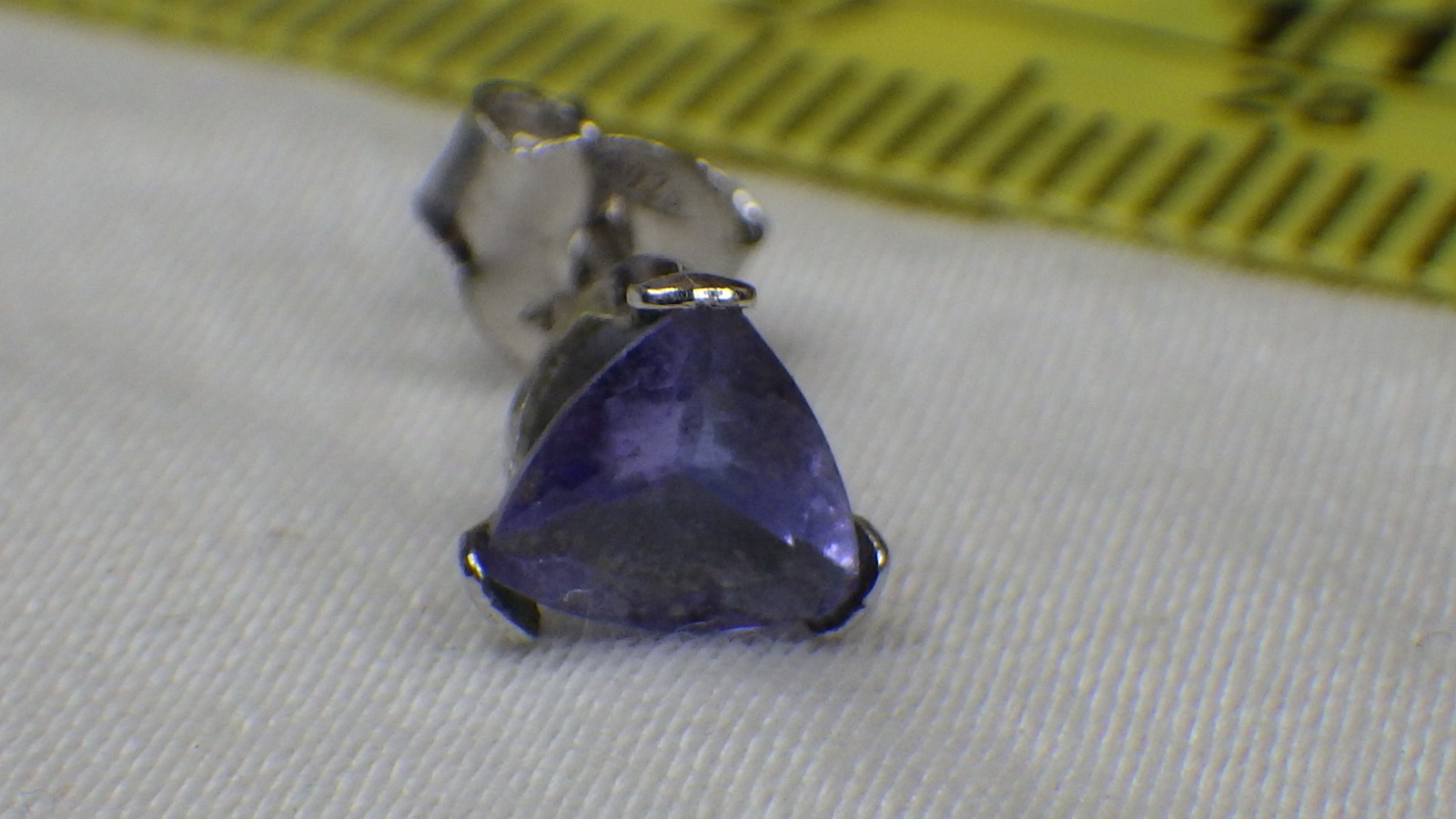 Vintage Sterling Silver .925 Earring (Single) Iolite Stud