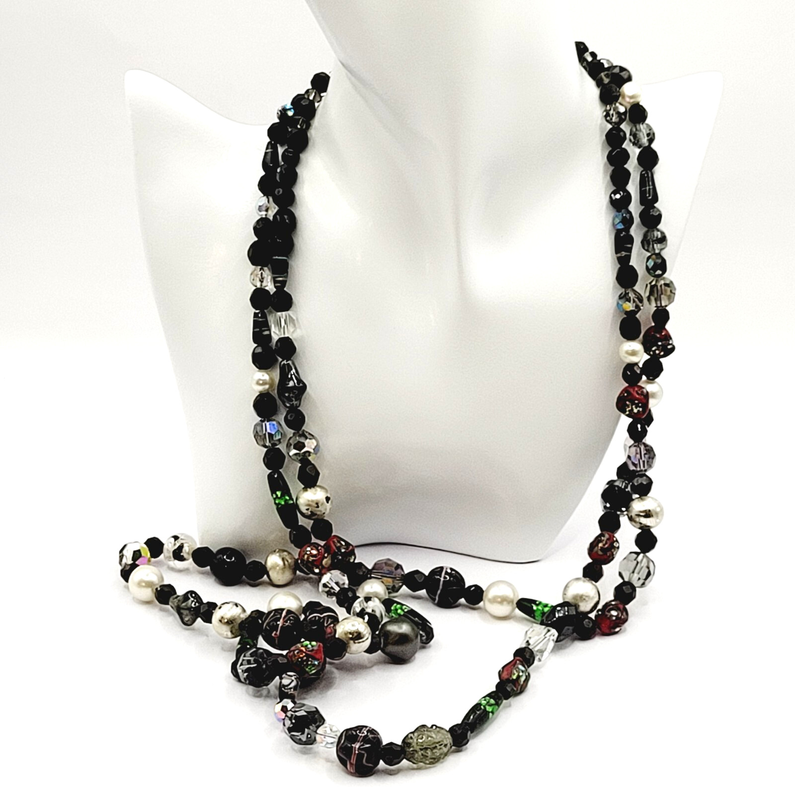 Art Glass Bead Strands Multi Color Style Foil Venetian Lampwork Crystal Necklace