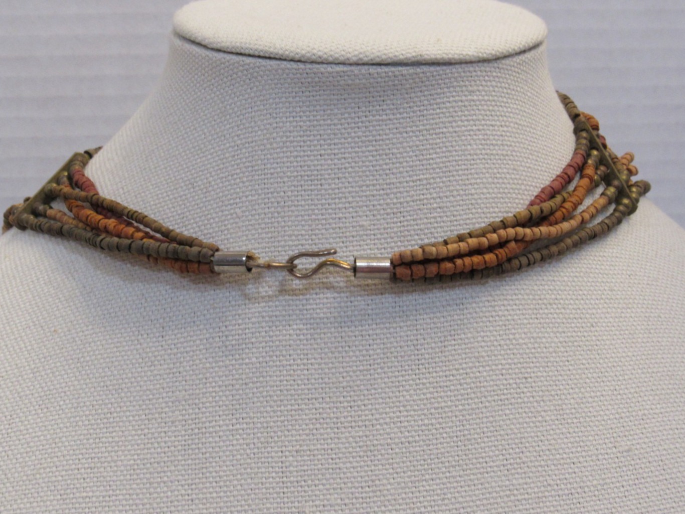 Vintage Multistrand Earthy Bead Necklace Natural Stone Hippie Boho Garden Fairy