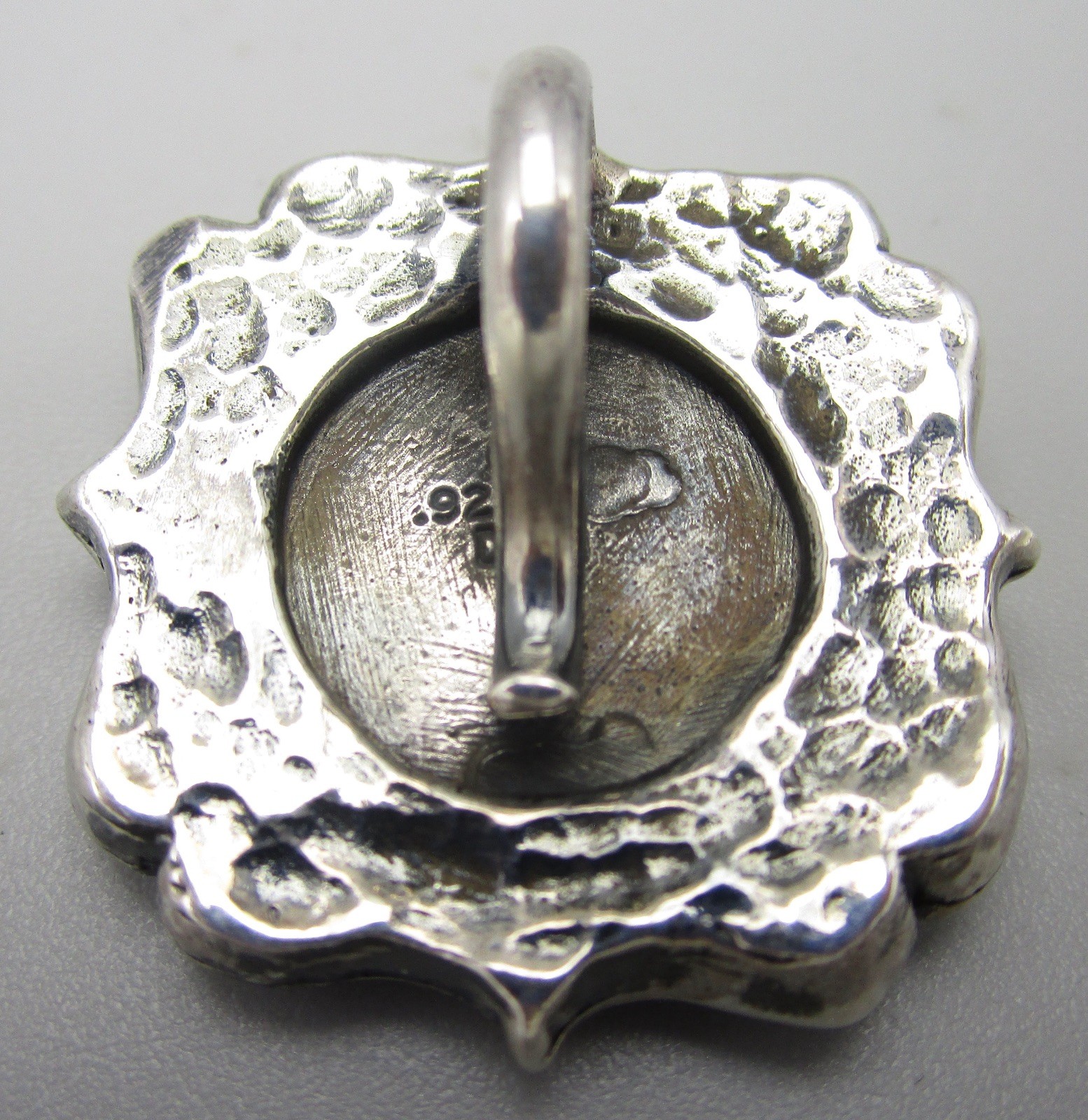DIAN MALOUF STERLING 1″ MISSION CHURCH PENDANT WITH FANCY BORDER 14.9G
