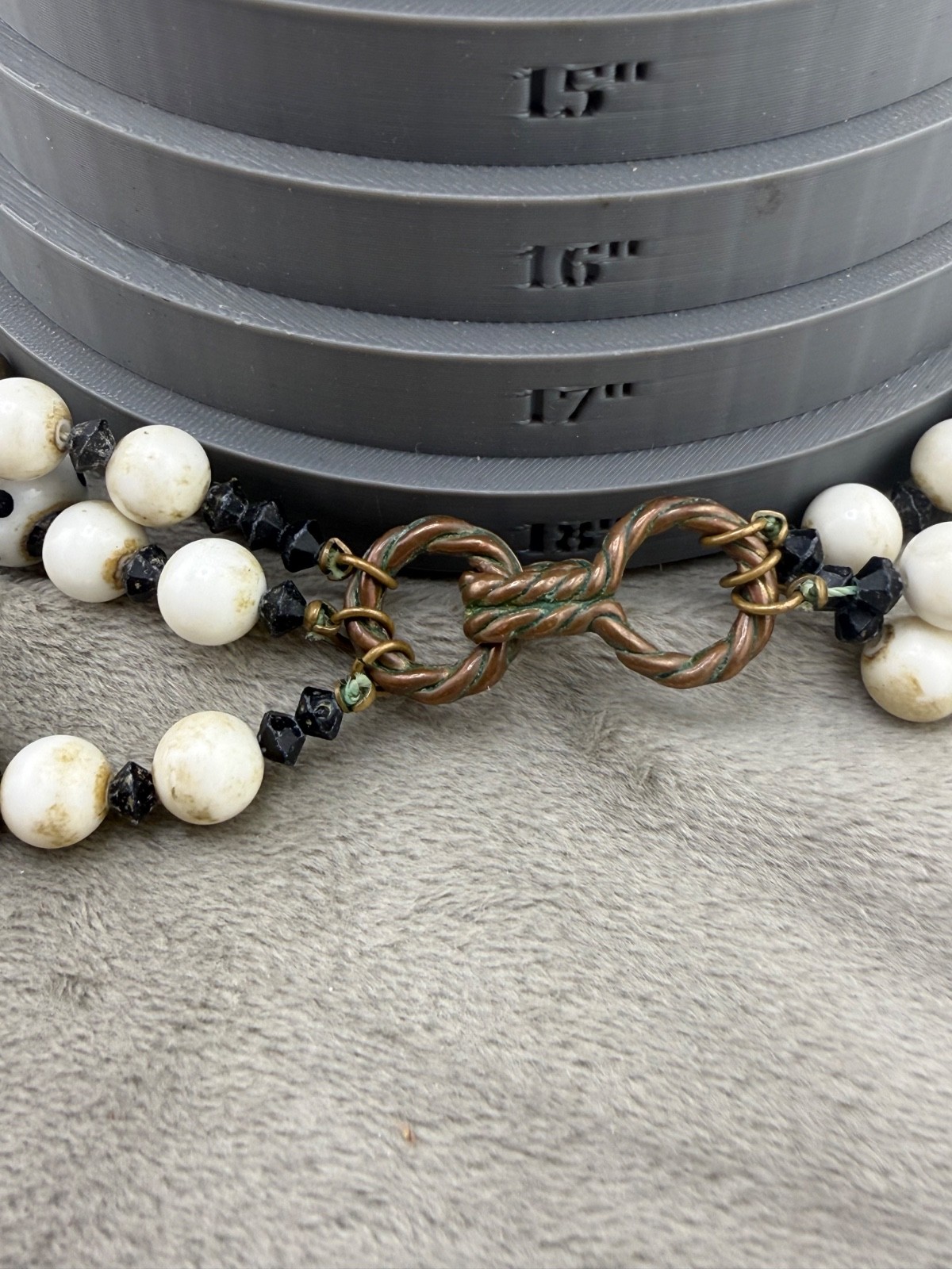 Vintage Layered Beaded Necklace 18” READ