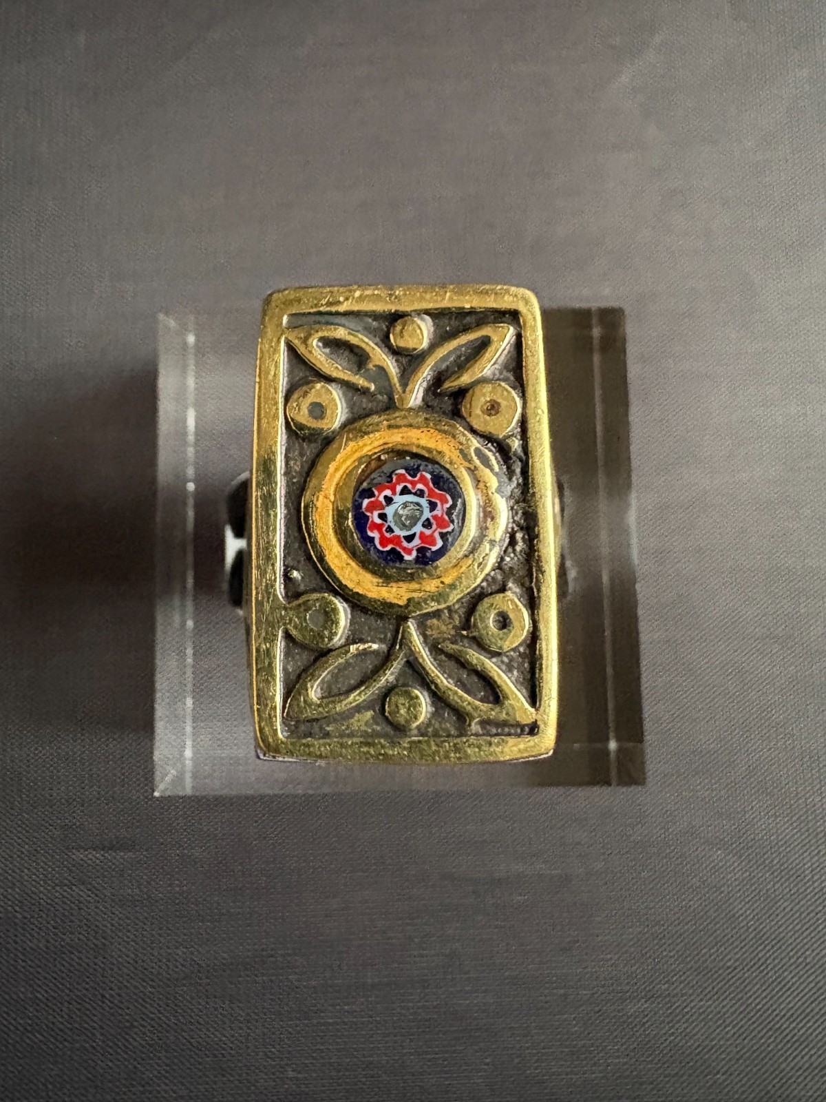 Moroccan Tuareg Brass Ring Large Berber Sahara Handmade Ring Size 9.5 US