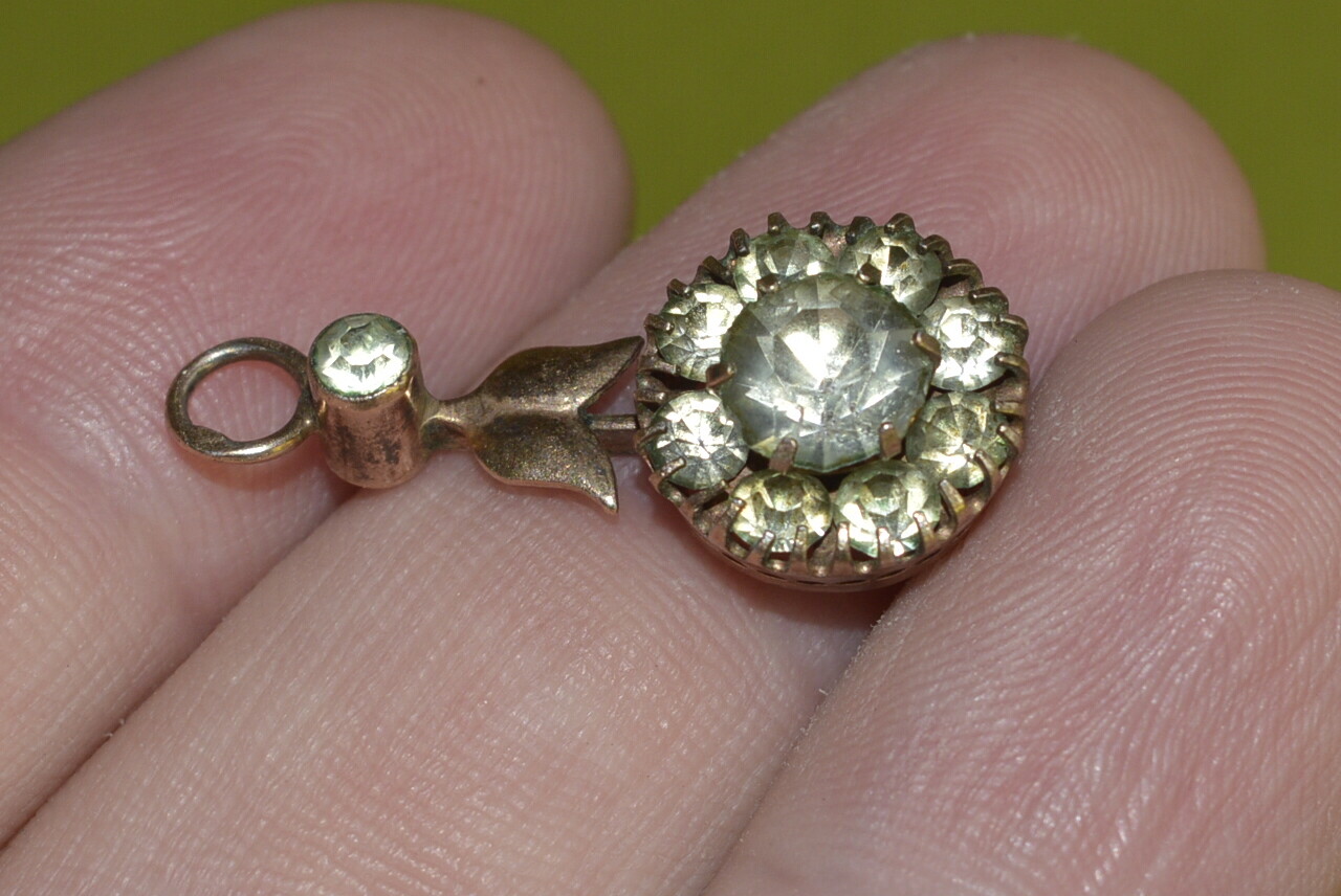 RRR Antique Jewelry 1950s !! Ukraine russian pendant SILVER 875 Art Deco flower