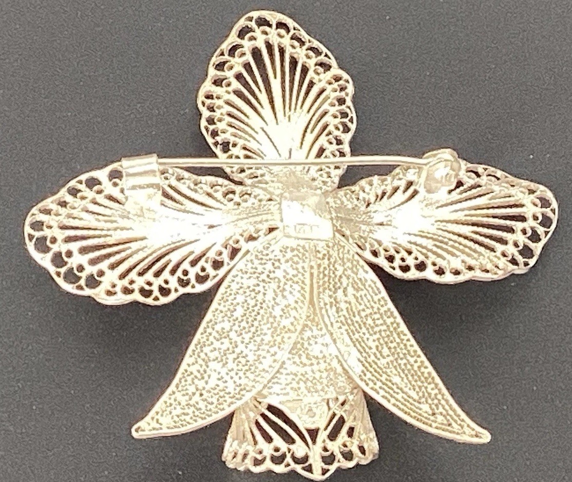 Vintage Pin Brooch Flower 2” 925 Sterling Silvet Women’s Jewelry 9 Grams