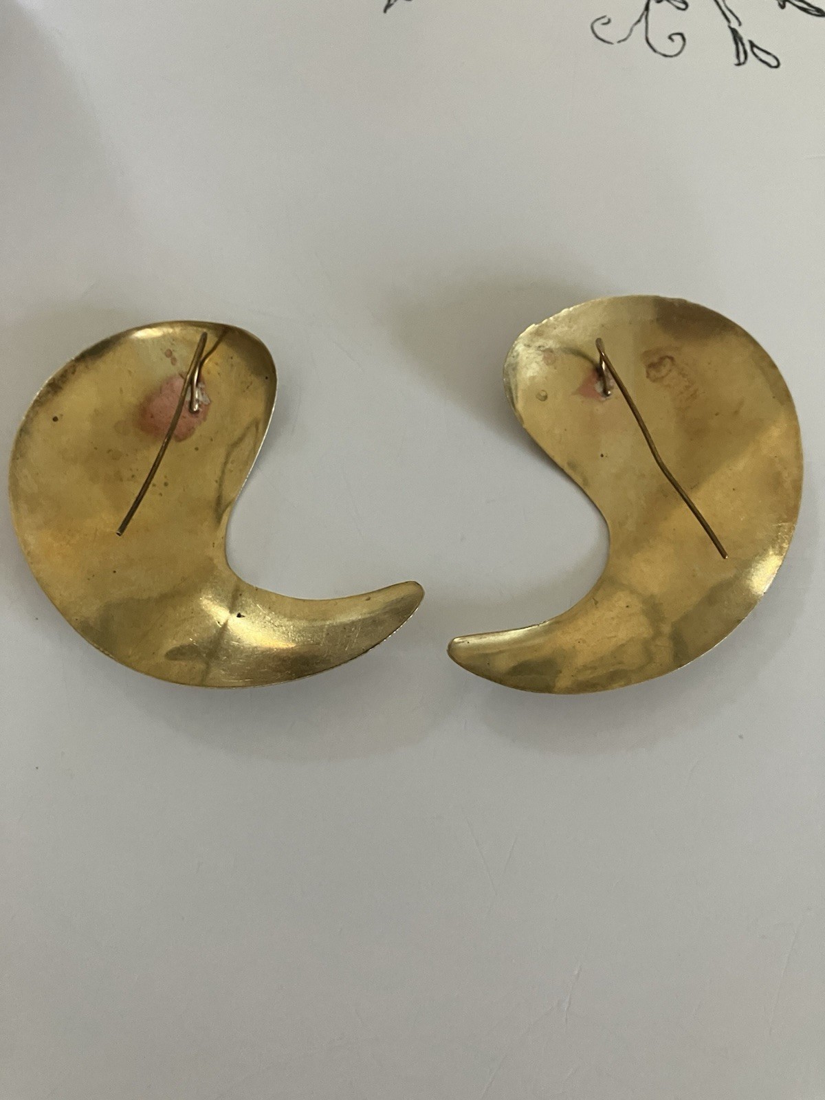 Vintage Brass Earrings-Lot Of 3- Statement Pieces