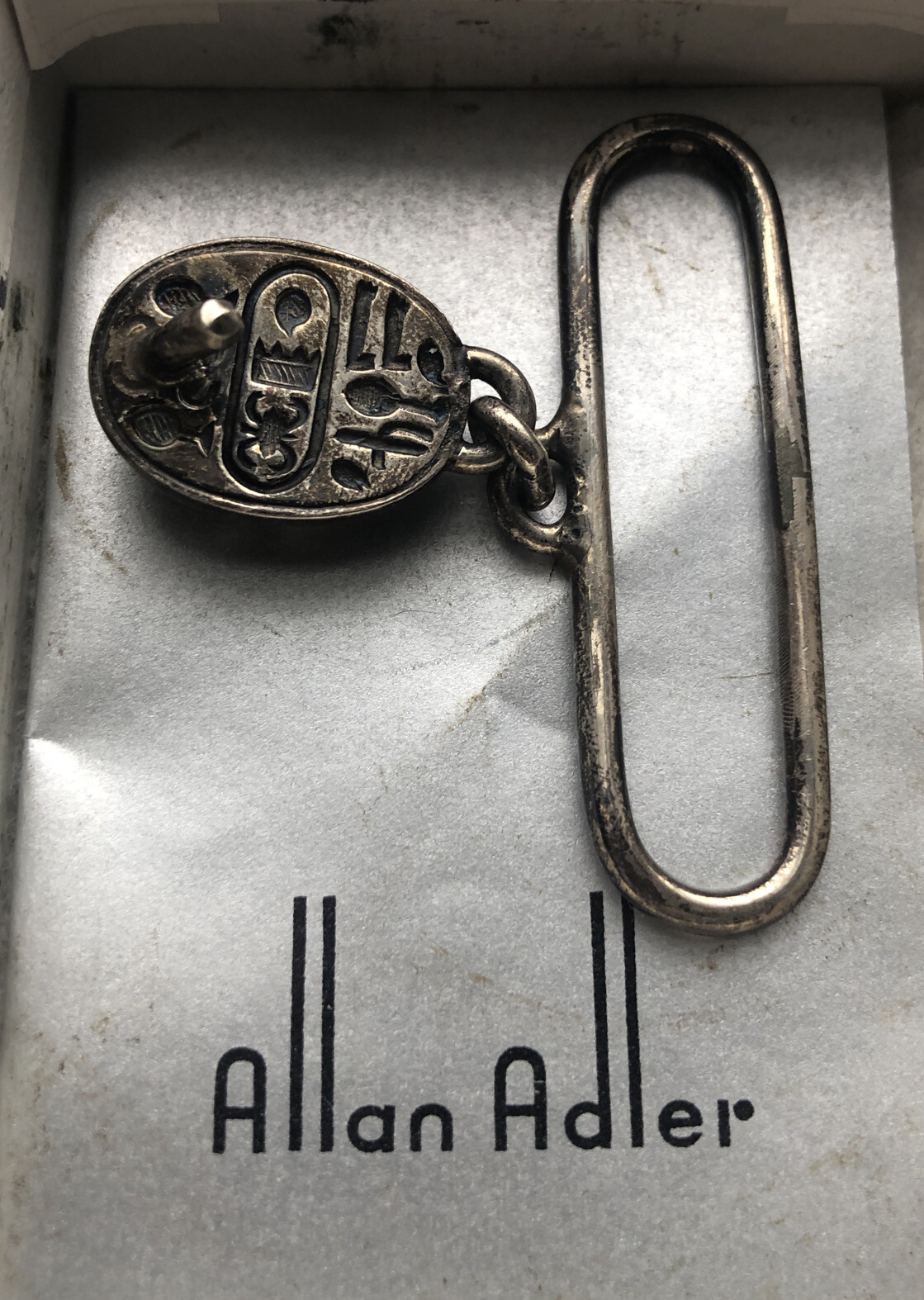 RARE ALLAN ADLER Sterling Silver Scarab Beetle PIN 1940’s (JZ)