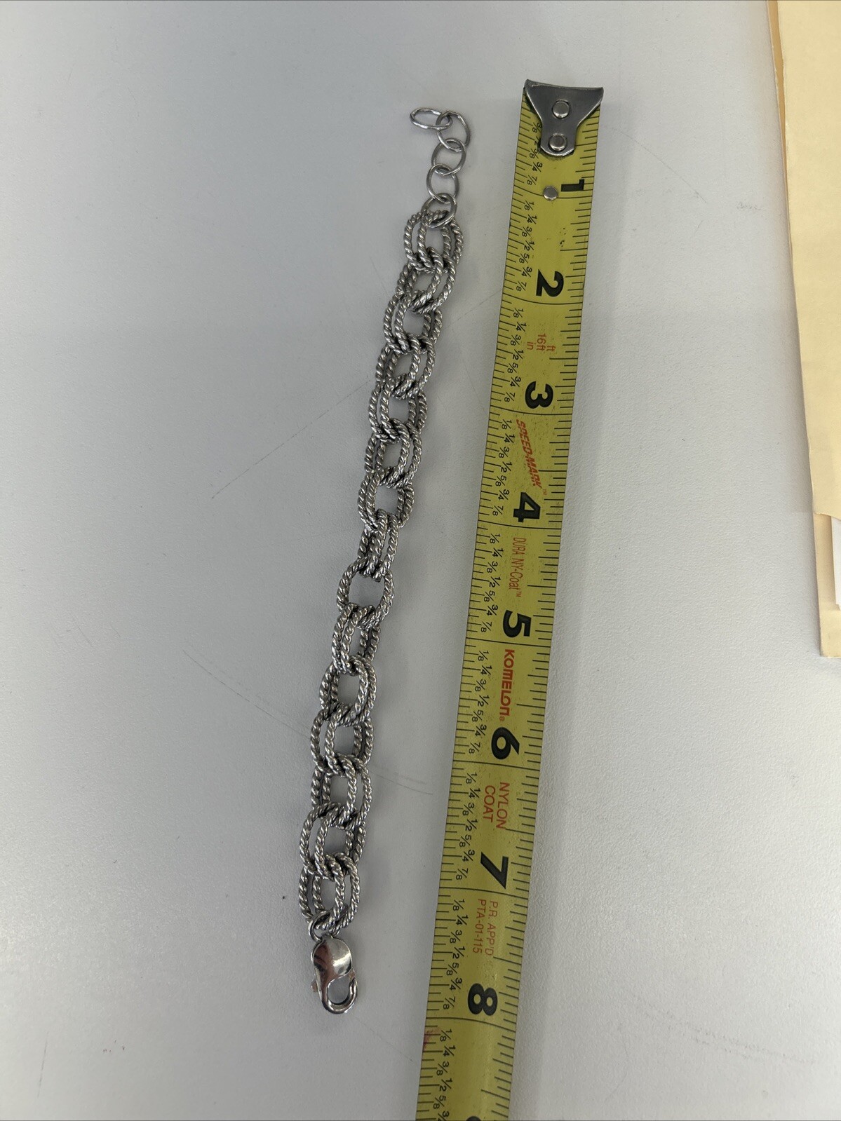 925 Sterling Silver Vintage Double Rolo Link Bracelet 8”