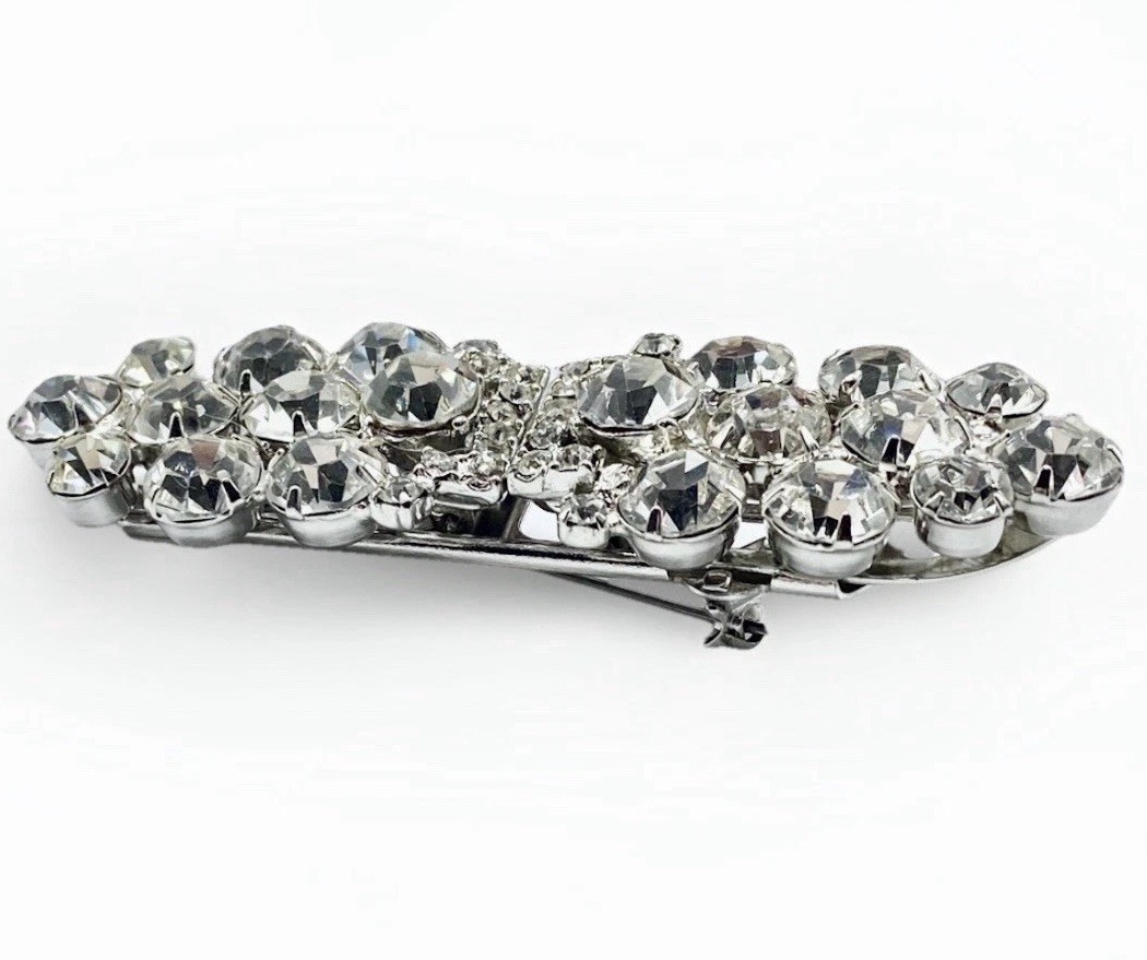 Vintage Rhinestone Duette Brooch Dress Clips Convertible Pat Pend Bridal