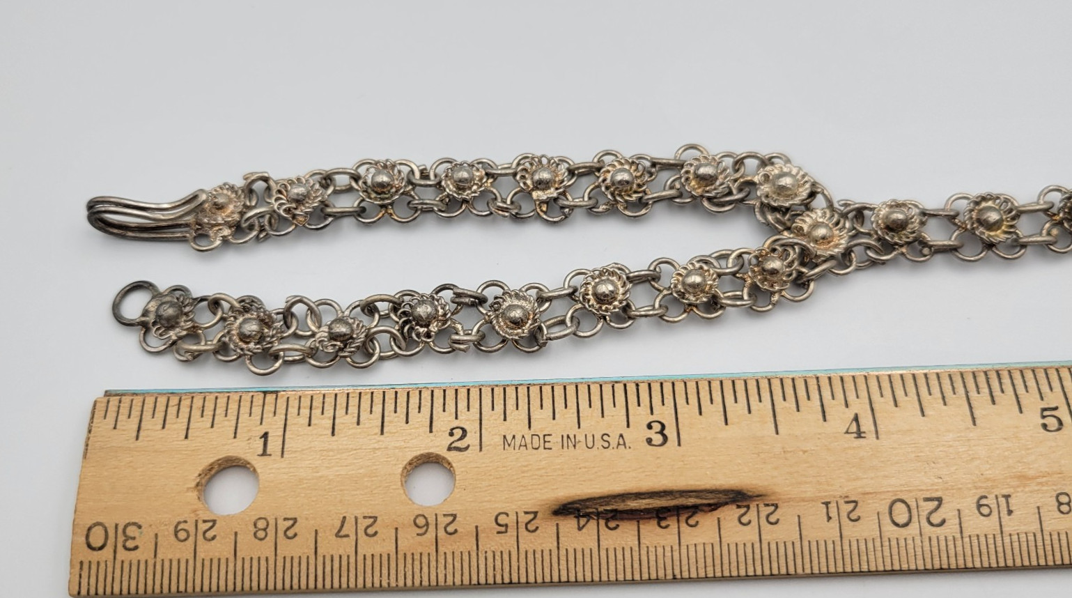 Vintage Turkish Bohemian Hand Harness Chain Bracelet Ring Combo Silver Tone