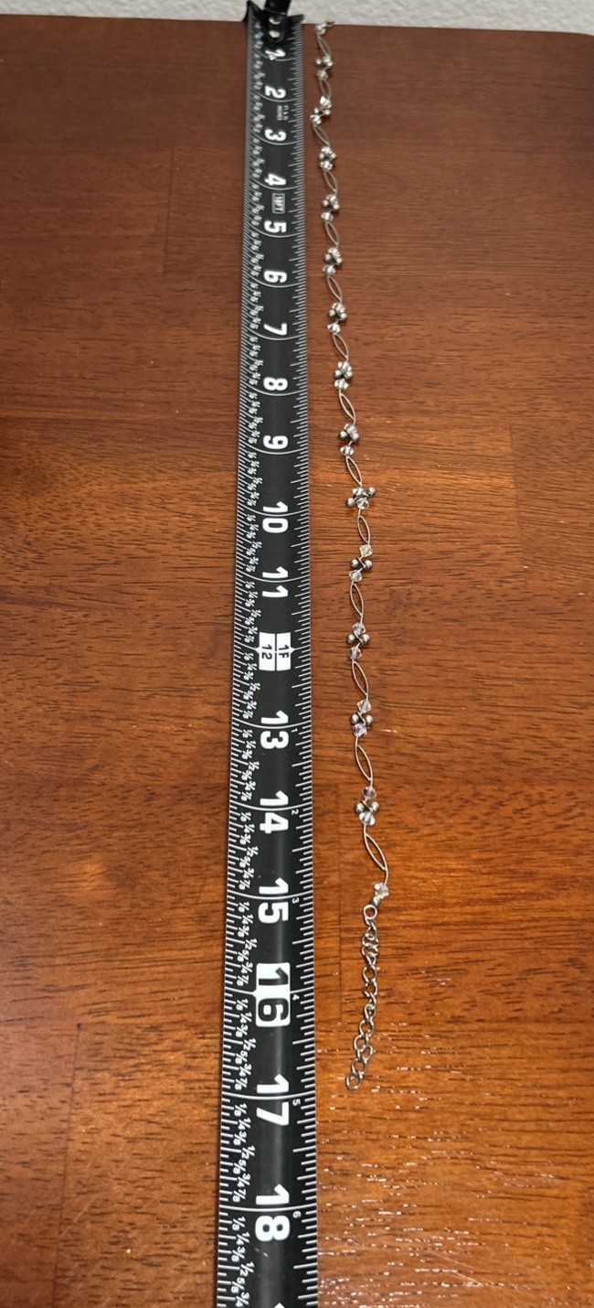 Vtg GSJ 925 Wave Link Beaded Station Necklace For Repair Broken Missing Clasp