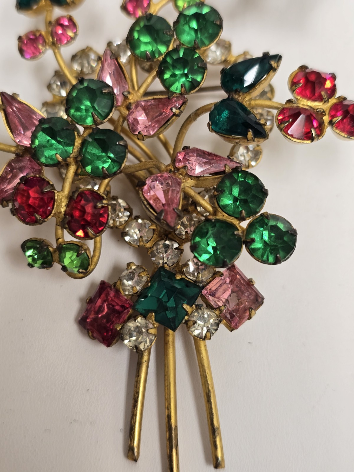 HUGE 4.25” Fashioncraft Robert Unsigned Statement Rhinestone Brooch