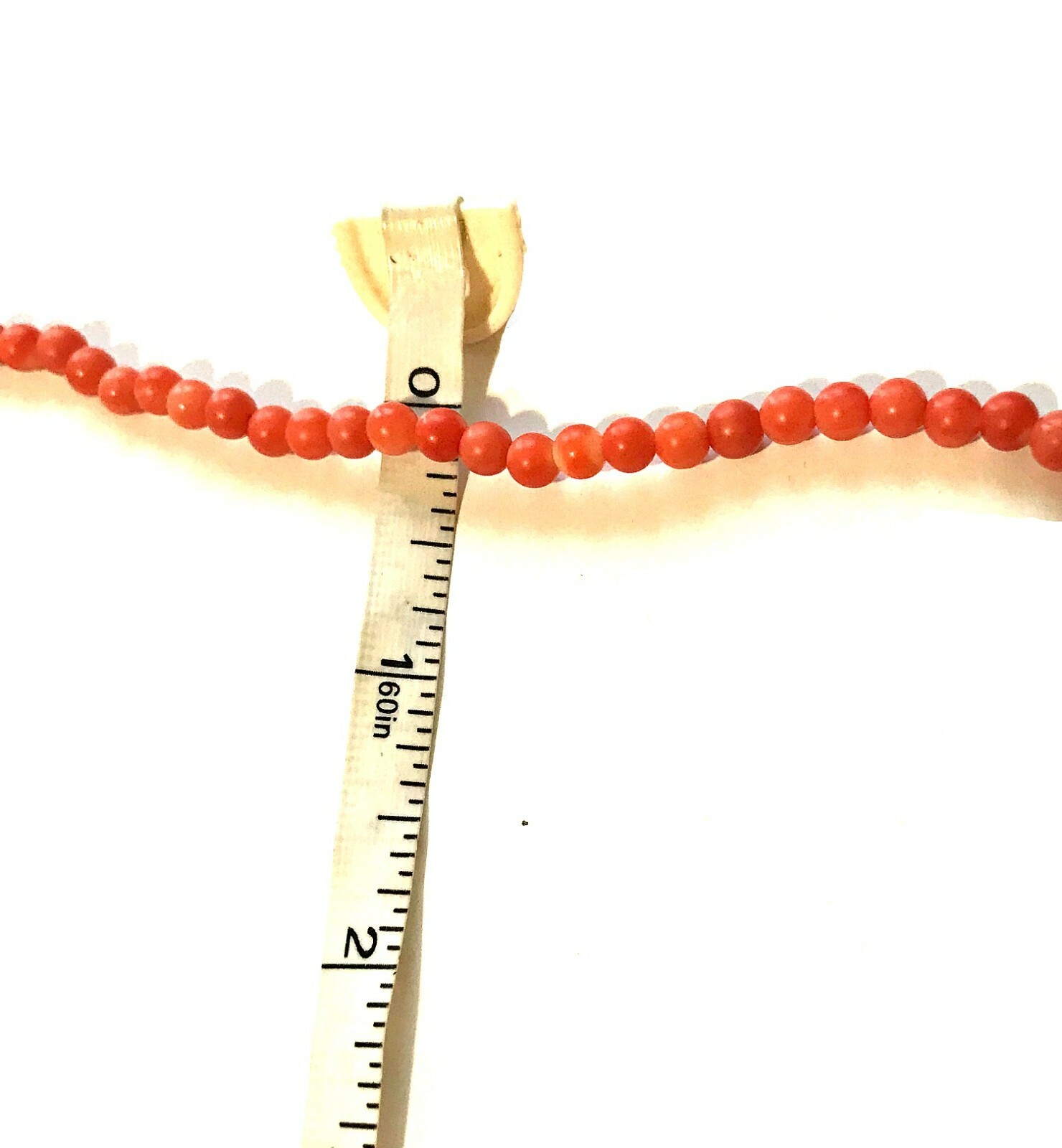 5mm Genuine Natural Pink Red Coral Beads Necklace in Silver Setting 78cm 29 gms