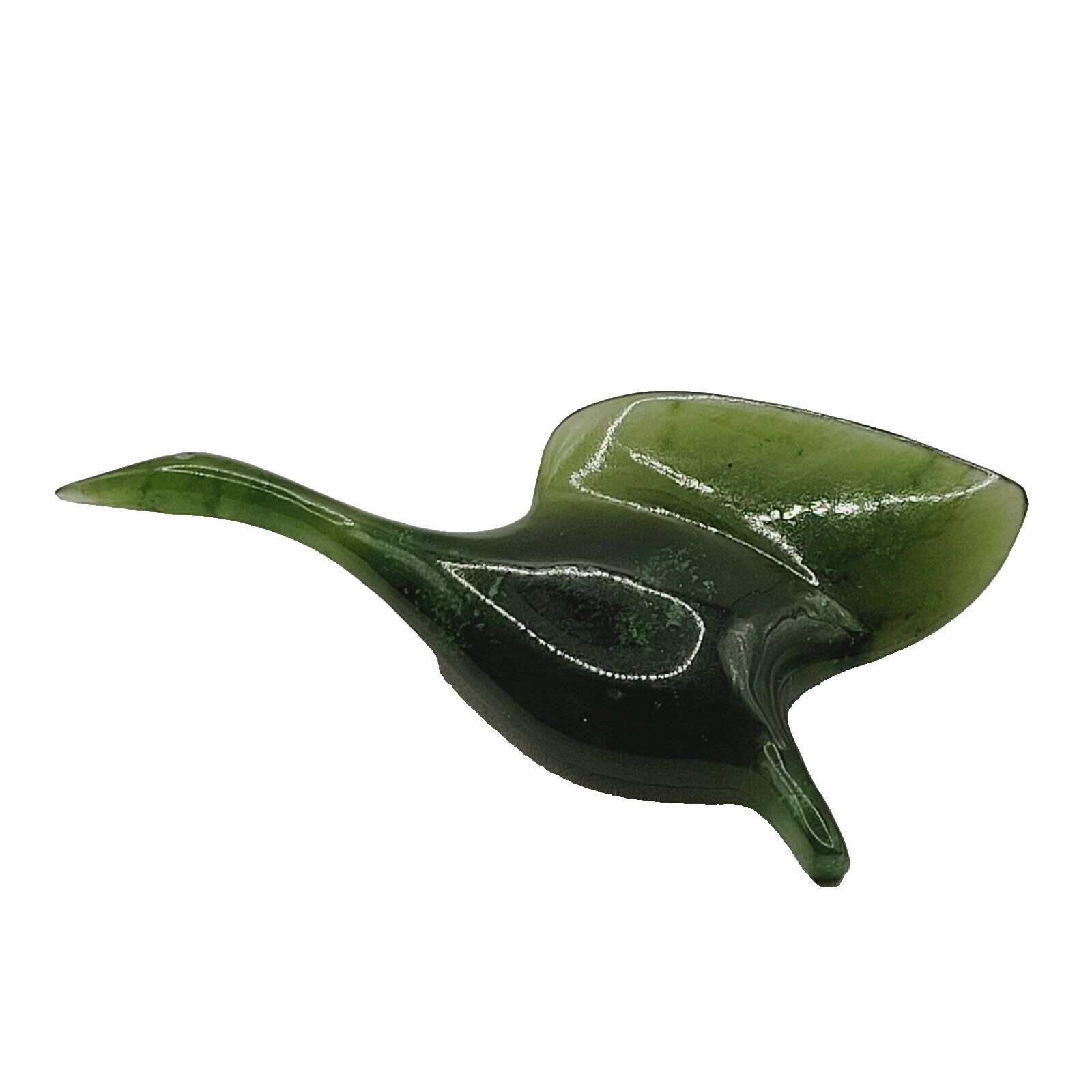 NW Snow Goose Snowgoose Dark Green Jade Brooch Pin Vintage Coldwater Creek 1980s
