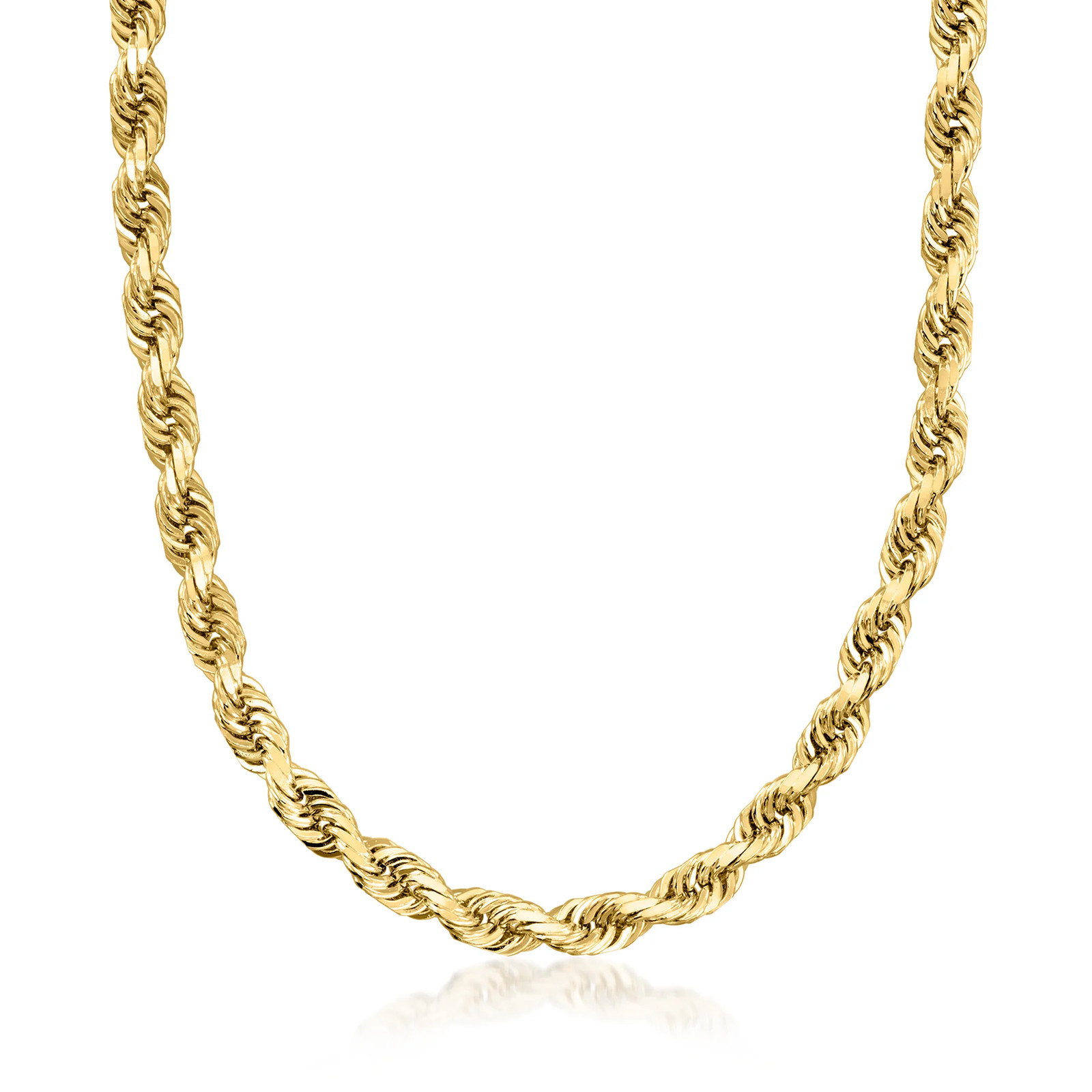 Vintage 5.6mm 14kt Yellow Gold Rope-Chain Necklace. 22 inches