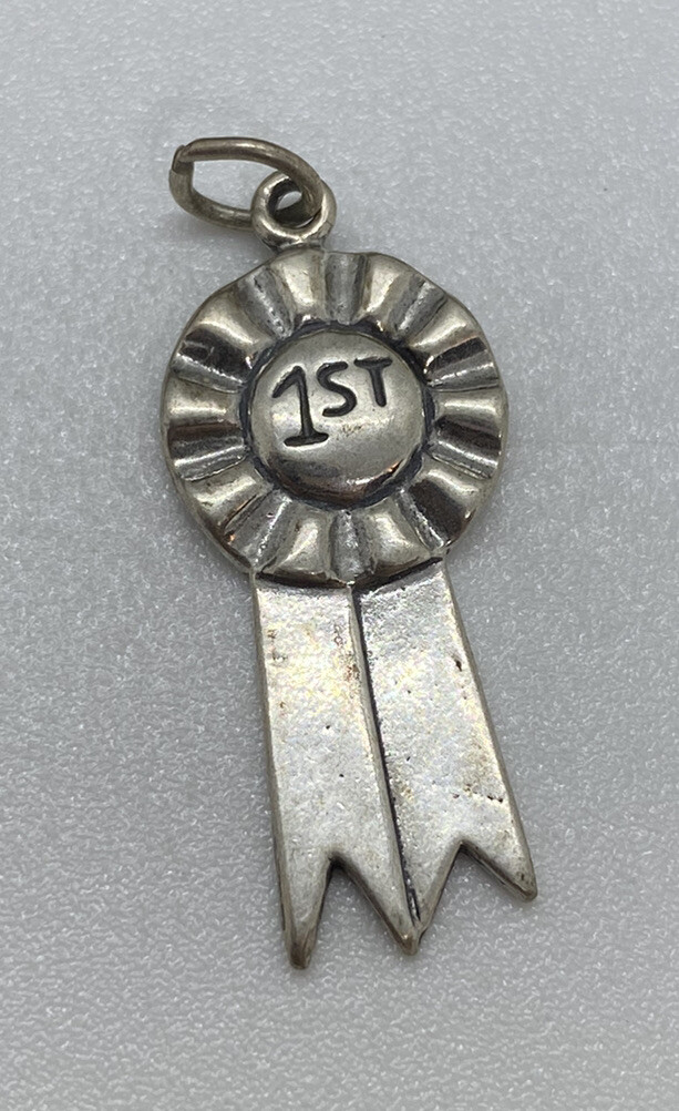 Fun ANT VNT STERLING SILVER 925 1st First Place Ribbon CHARM For Charm Bracelet!